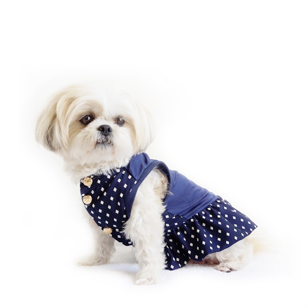 Navy polka-dot dress by Rororiri - size S